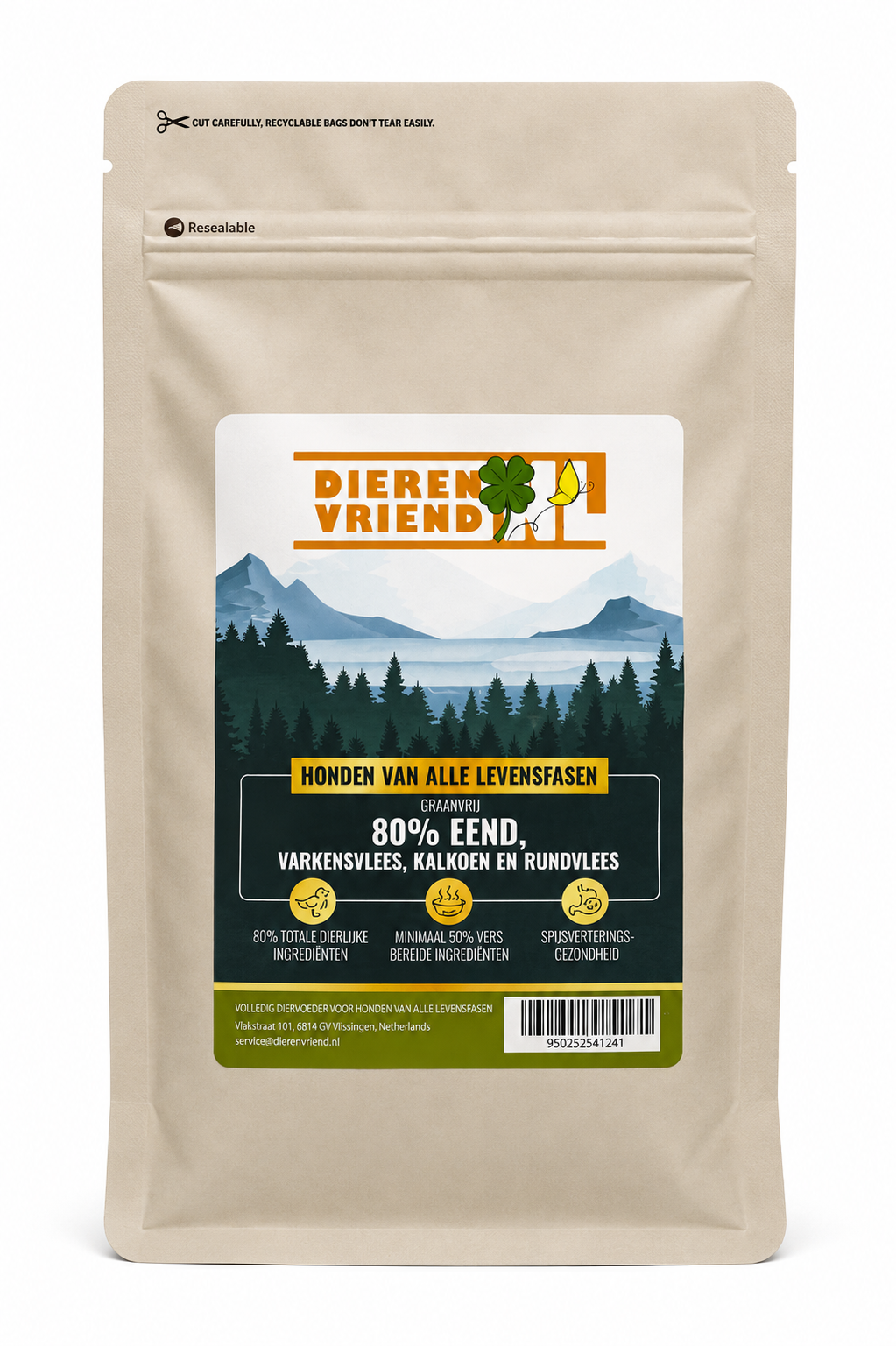 Wilderness 80% Eend, Varkensvlees, Kalkoen en Rundvlees